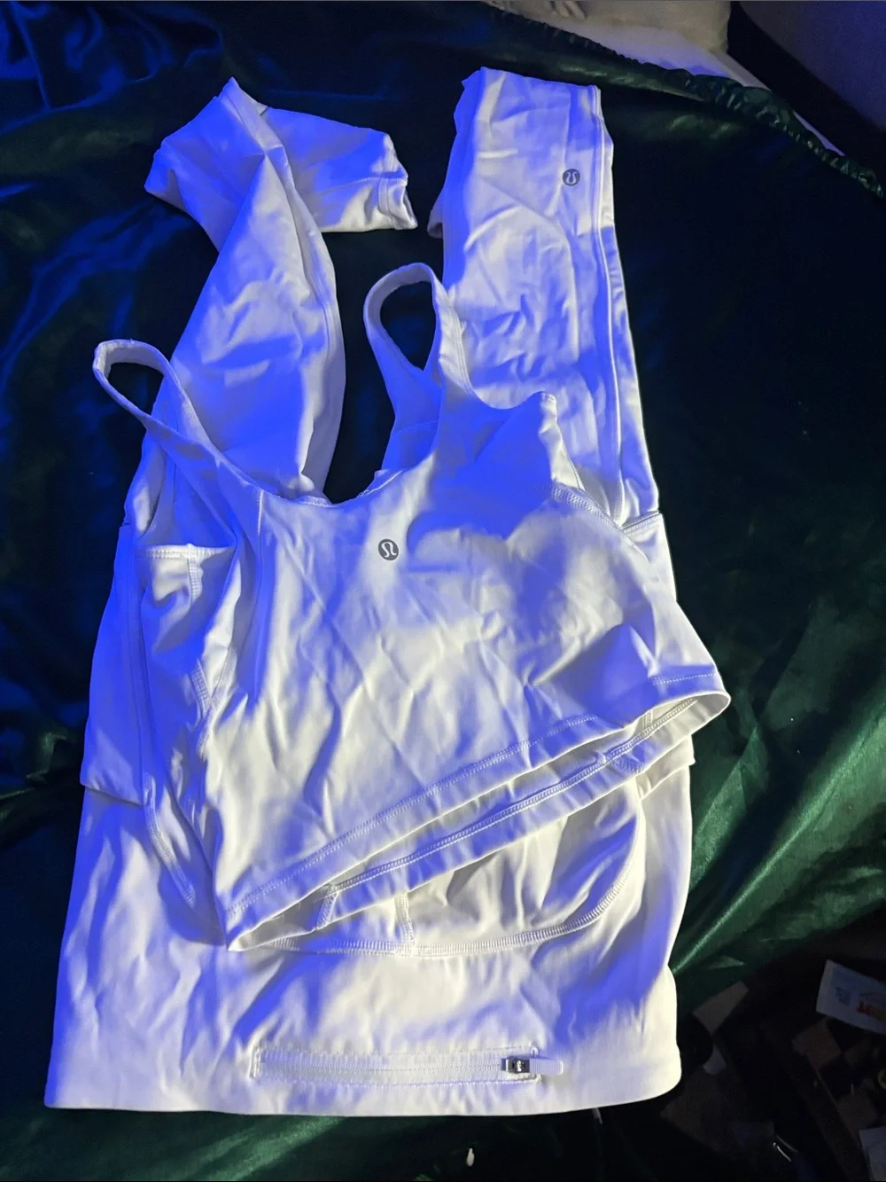 Lululemon White Athletic Tank & Leggings Set